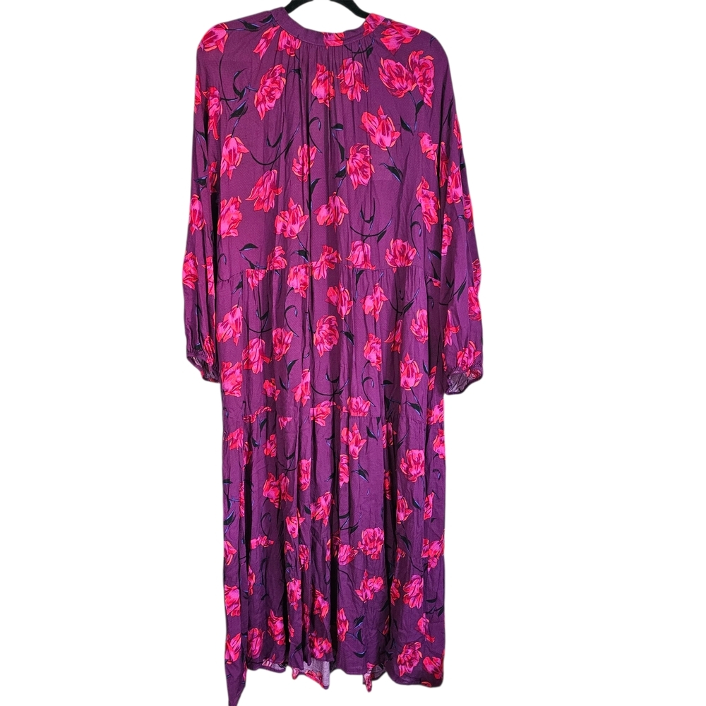 A New Day Pink and Red Long Sleeve Sundress